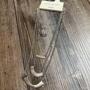 Banana Republic Silver Triple Chain Necklace